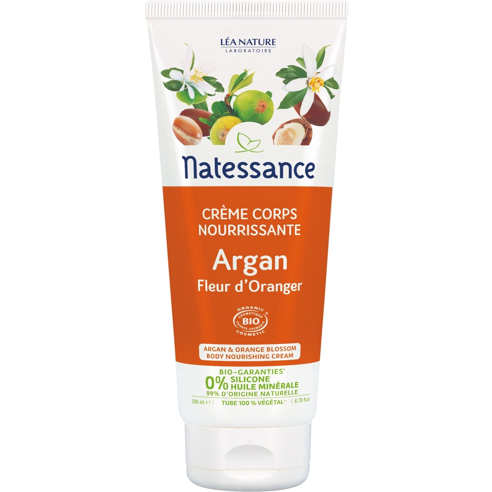 natessance Crème corps nourrissante Argan Fleur d’Oranger  Crème corps