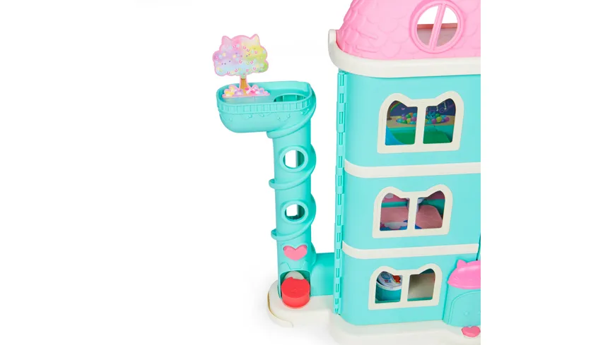 Spin Master Gabby‘s Dollhouse, Puppenhaus mit 2 Spielzeugfiguren und Zubehörteilen und Geräuschen bunt