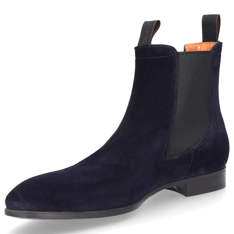 Santoni - Chelsea Boots 13414 Veloursleder - blau