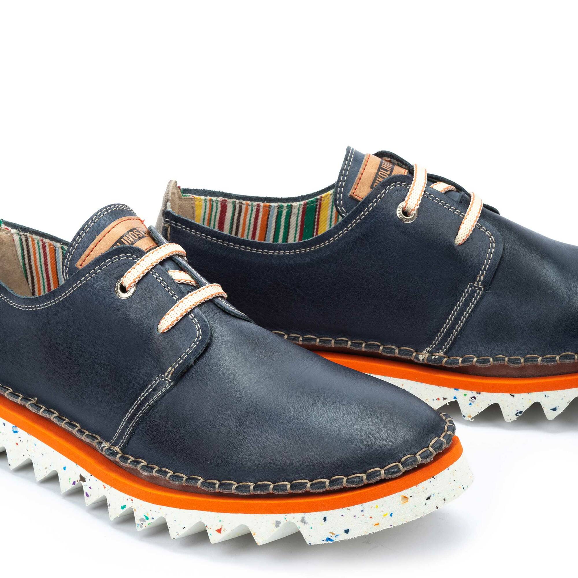 Męskie buty Bluchers z podeszwą sportową - NIEBIESKIE