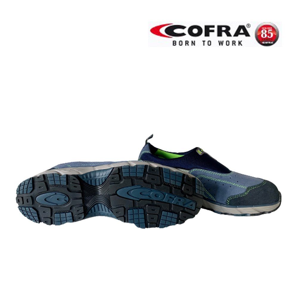 Cofra Sicherheitsschuhe New Sky S1 P SRC Sicherheitsschuh (Set, 3-tlg., 1 Paar Sicherheitsschuhe + 2 Paar Arbeitshandschuhe (Größe 9 + 10) KAPPE: Stahlkappe mit 200 J Zehenschutz, SCHAFT: gelochtes Veloursleder