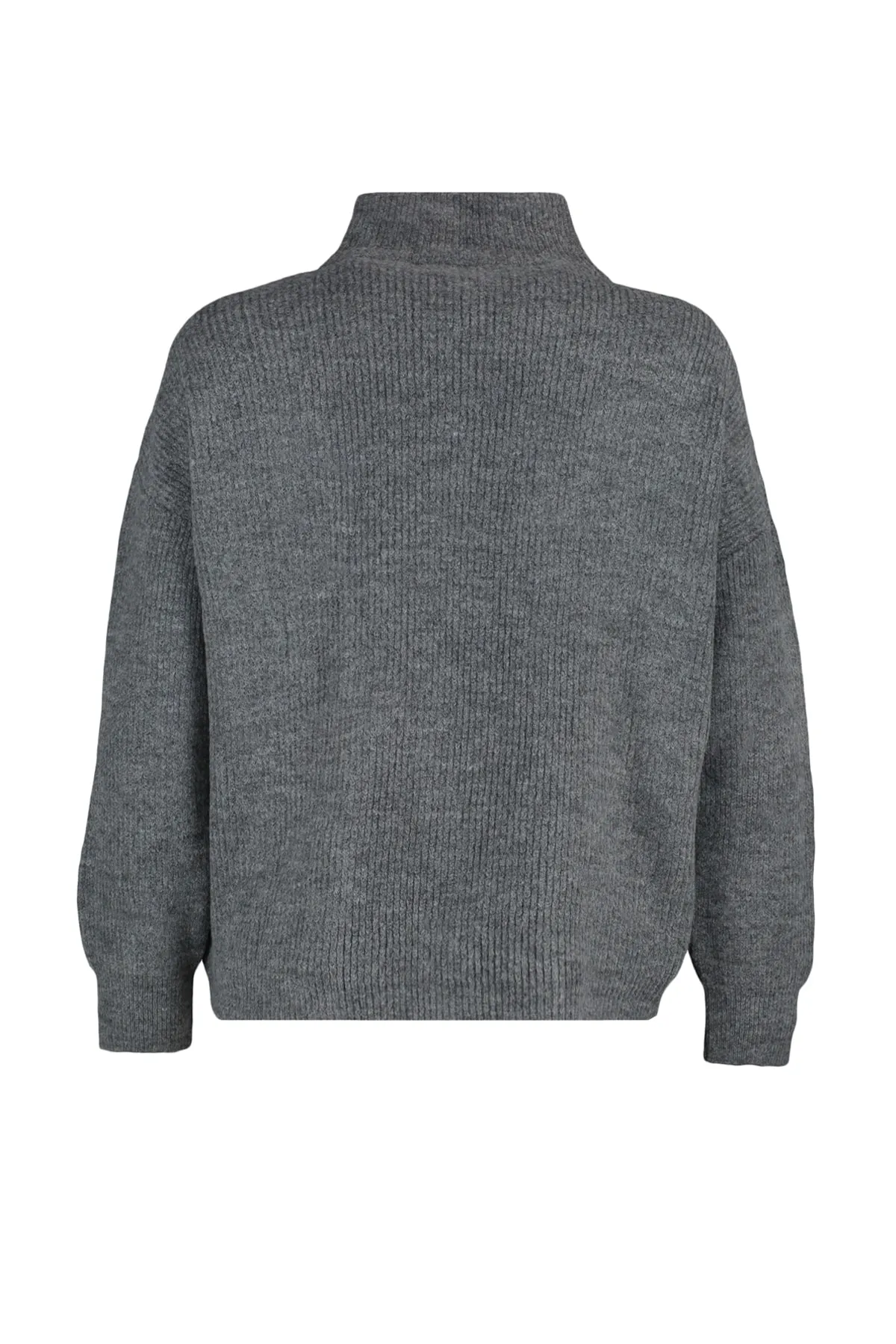 Trendyol Collection  Anthrazitfarbener Strickpullover mit weicher Struktur und Reißverschluss TWOAW20XS0009