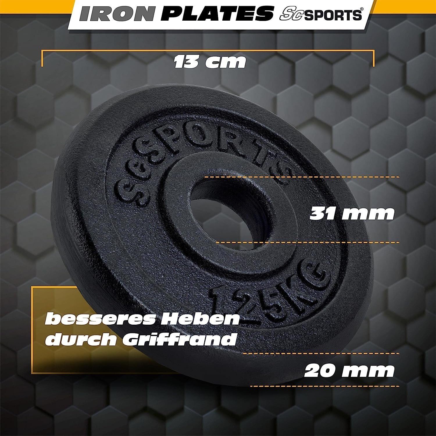 ScSPORTS® Hantelscheiben Set 2,5 kg Ø 30mm Gusseisen Gewichtsscheiben Gewichte, (10002959-tlg)