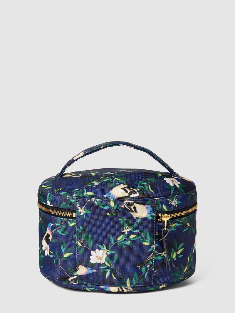 Kosmetiktasche mit kurzem Henkel Modell 'Malu' in marineblau