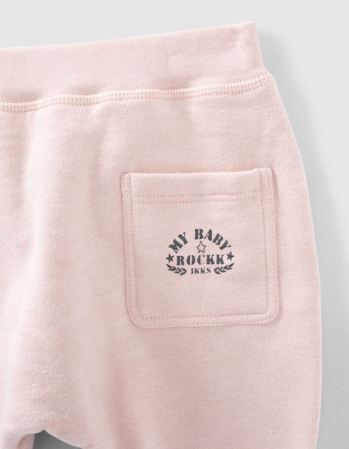 Pantalon rose pâle molleton bio bébé