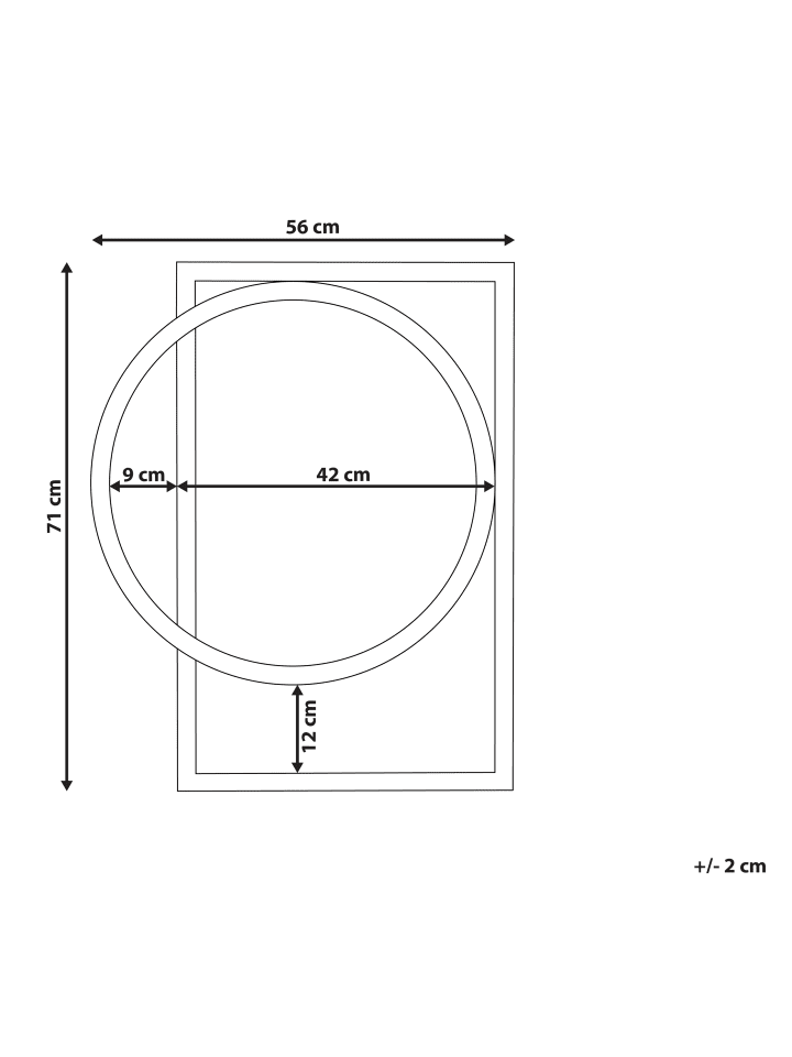Beliani Wandspiegel LAURON in Heller Holzfarbton - (W) 56 x (H) 71 x (L) 2 cm günstig kaufen onesize