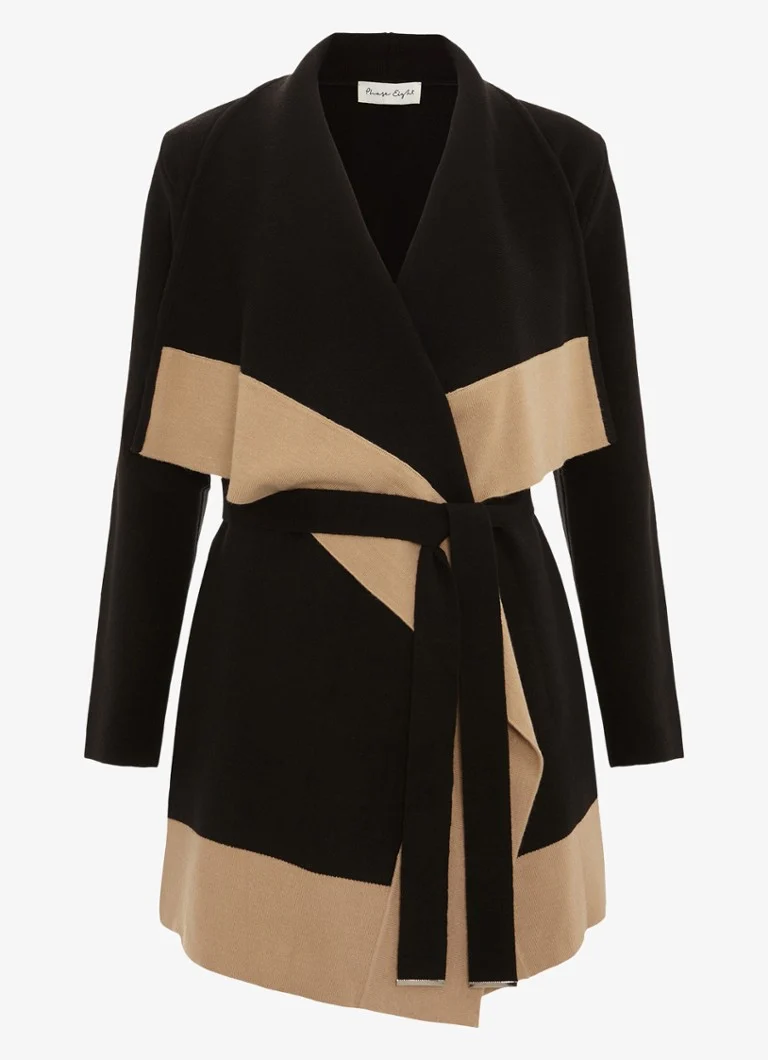 Cardigan Phase Eight Rae din amestec fin de lână, cu curea legată.