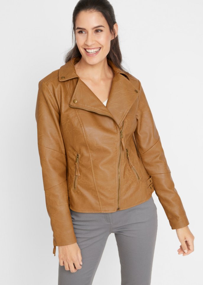 Lederimitat-Jacke