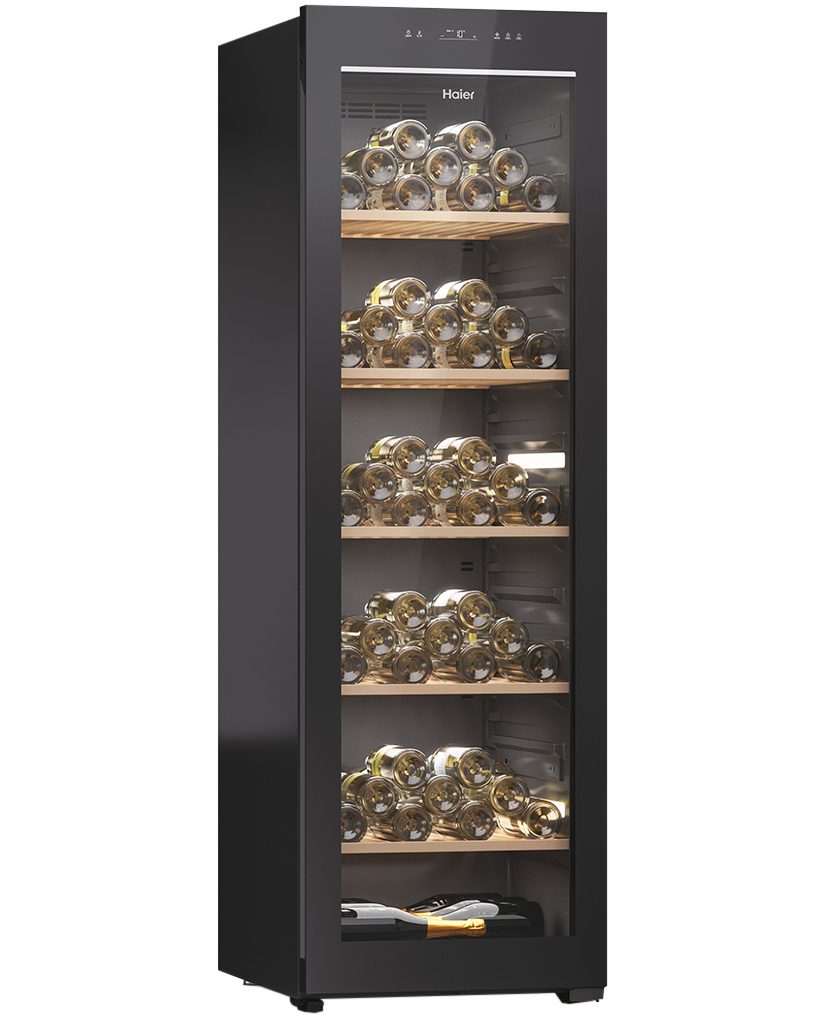 Haier Weinkühlschrank HWS247GGU1, für 247 Standardflaschen á 0,75l,Wifi und hOn App, Mono Zone, für 247 Flaschen, 3D LED
