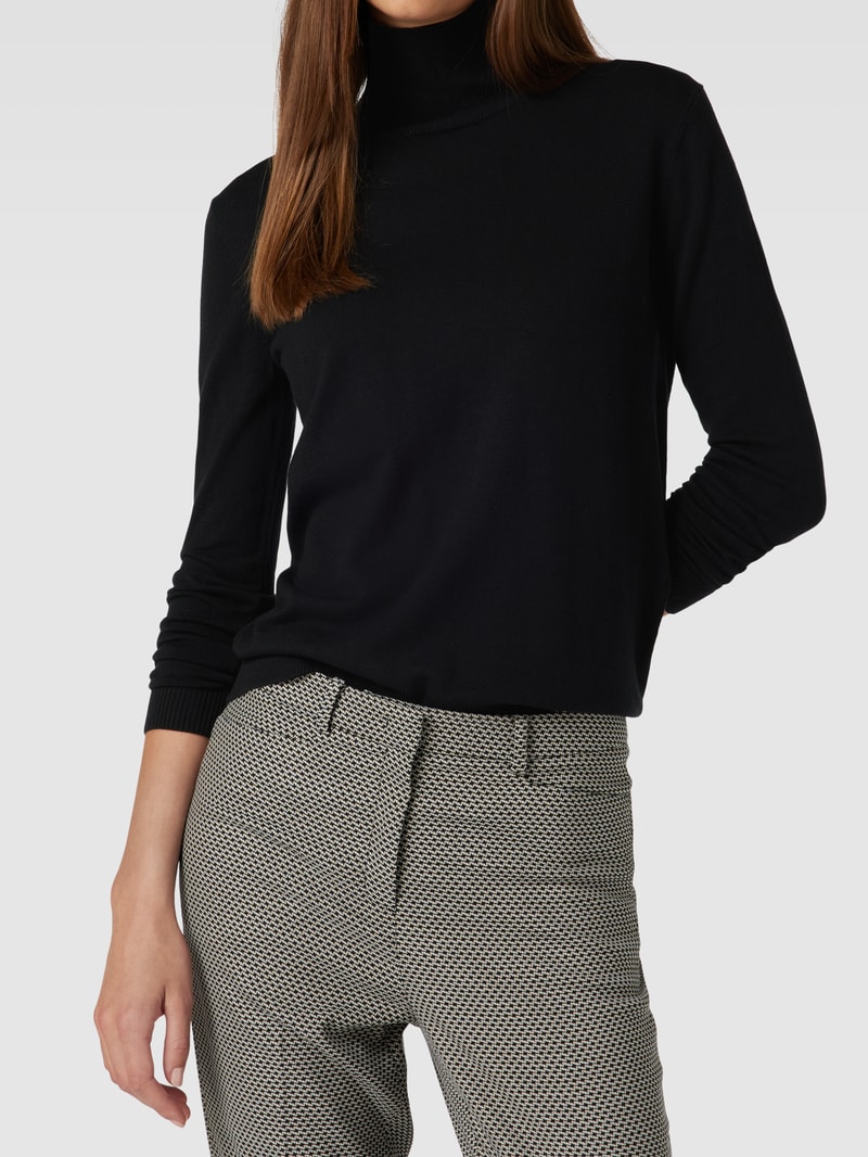 Longsleeve mit Stehkragen Modell 'KIKU' in schwarz