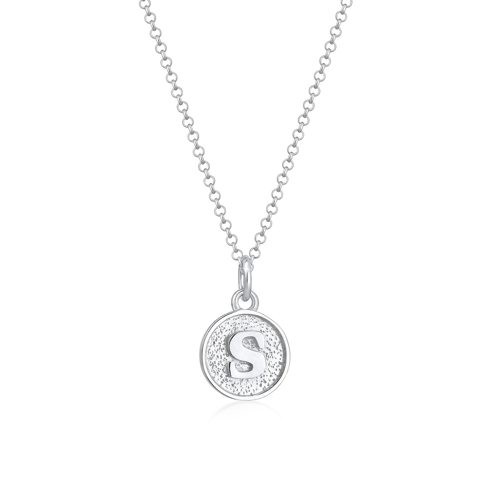 Elli Elli Collier Lettre S Pendentif Basic Collier Femme - (925/1000) Argent Bijoux