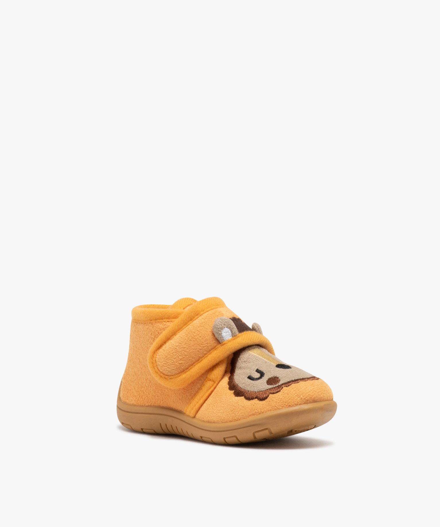 Chaussons bébé Garçon bottillons en velours lion jaune | GEMO