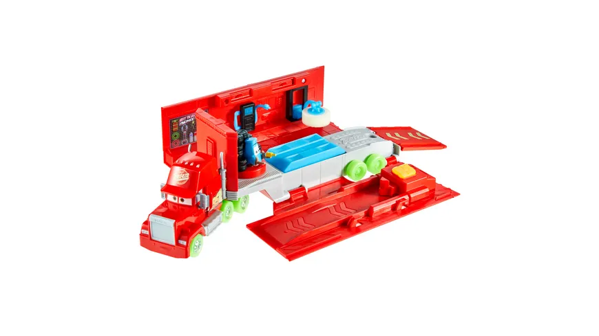 and Pixar Cars Glow Racer Mack Transporter Set