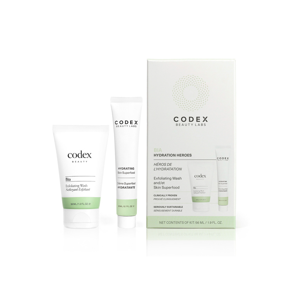 codex labs Héros De L'Hydratation Nettoyant Exfoliant et Crème de jour