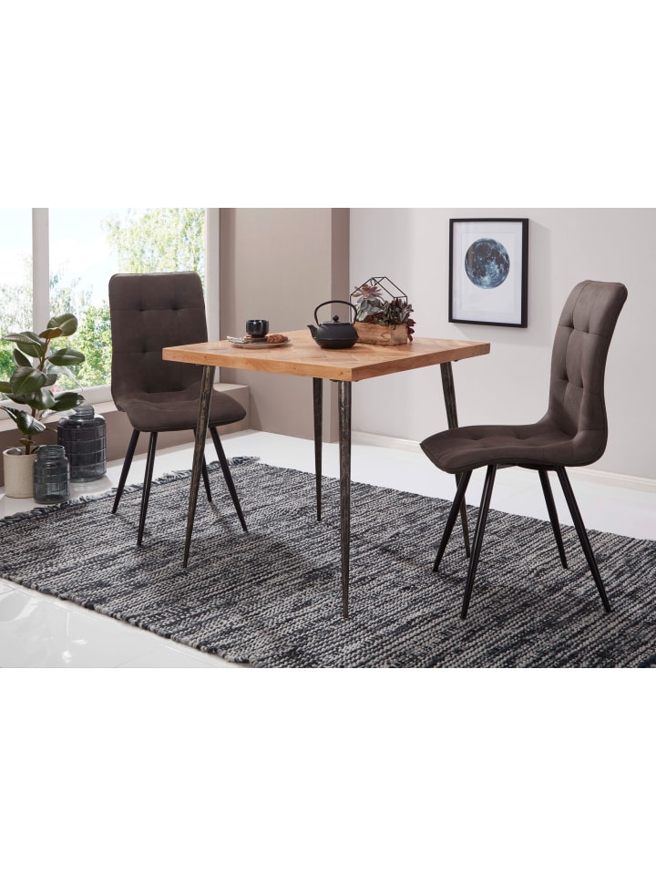 KADIMA DESIGN Esszimmertisch 80x76x80 cm Massivholz / Metall Industrial, günstig kaufen onesize