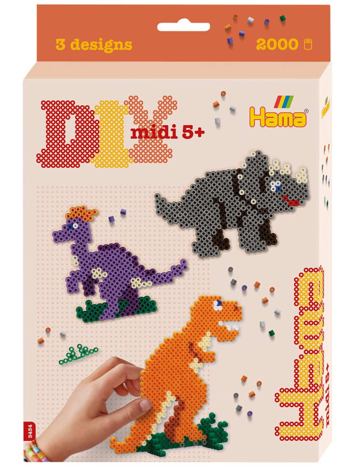 Hama Midi-Bügelperlen Dinosaurier in bunt günstig kaufen onesize