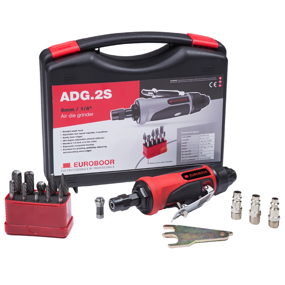 Euroboor 30514100005004 ADG.2S-SET Pneumatisk rettslipersett + 10 kuttere