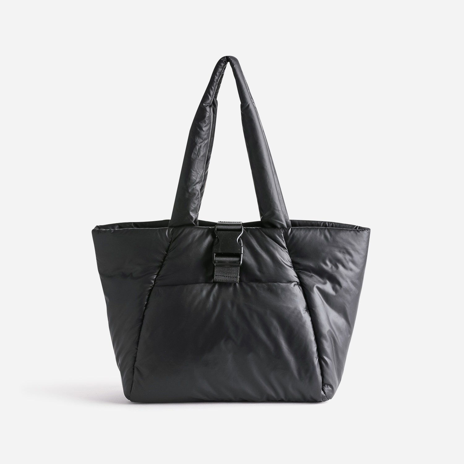 Sac cabas TEXTO noir nylon matelassé