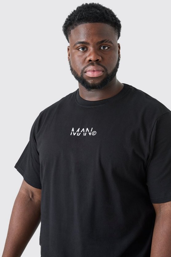 Plus T-Shirt mit Original Man-Print