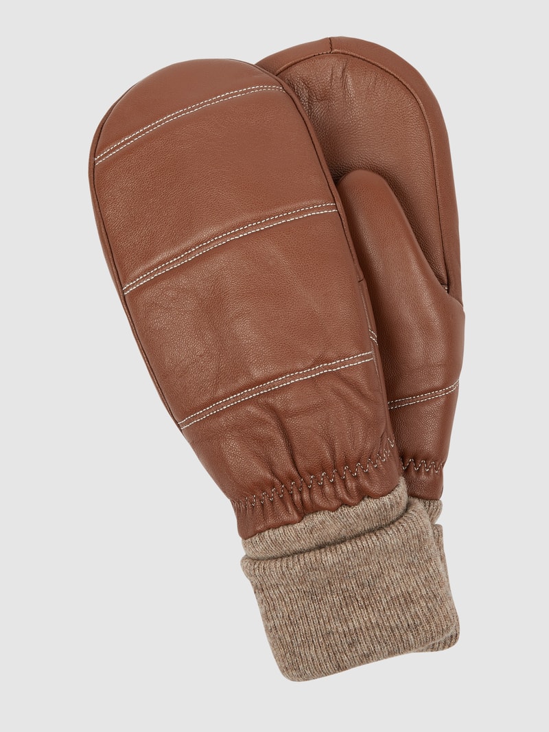 Touchscreen-Fäustlinge aus Leder Modell 'Jenny' in cognac