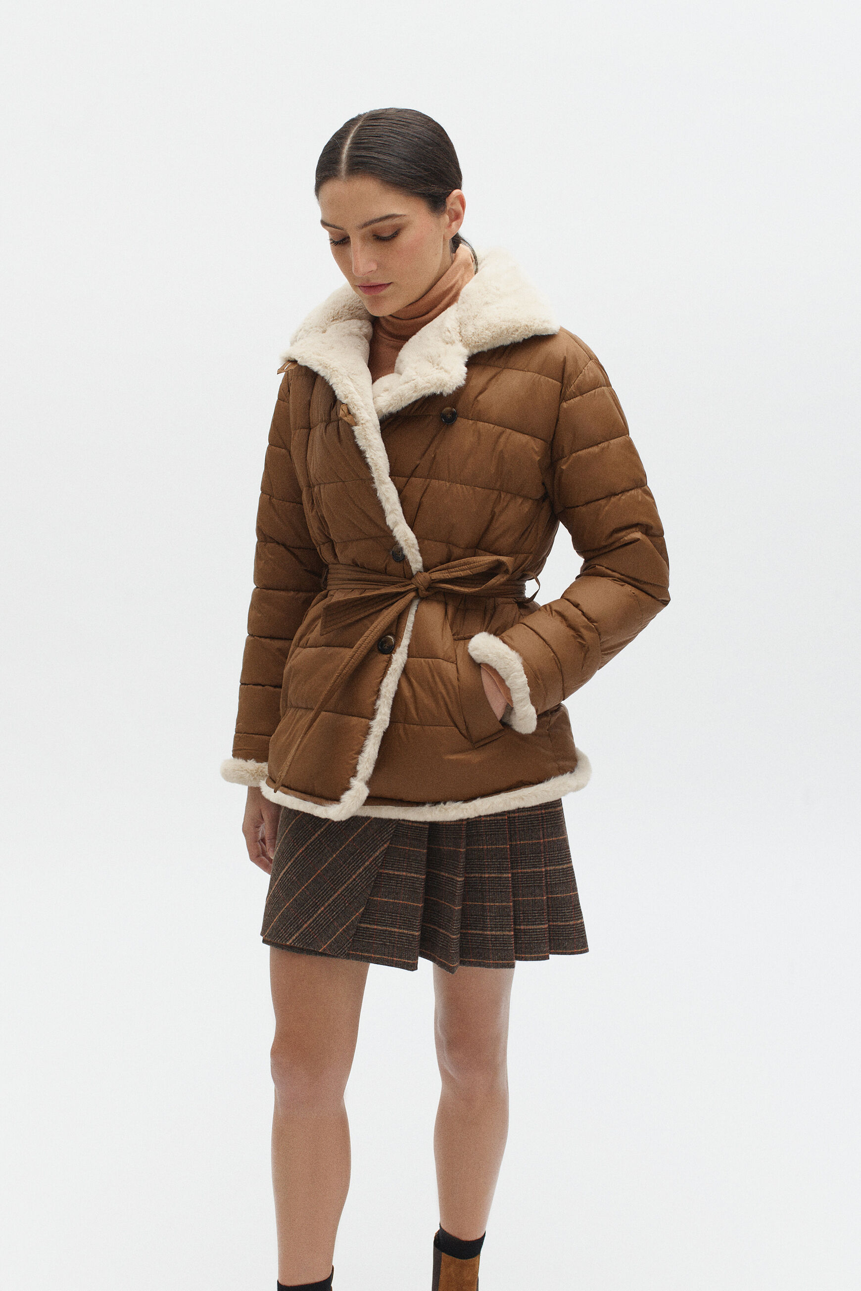 Doudoune rosalie taupe femme
