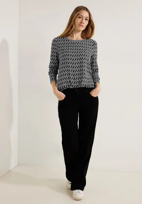 CECIL Langarmshirt im Materialmix