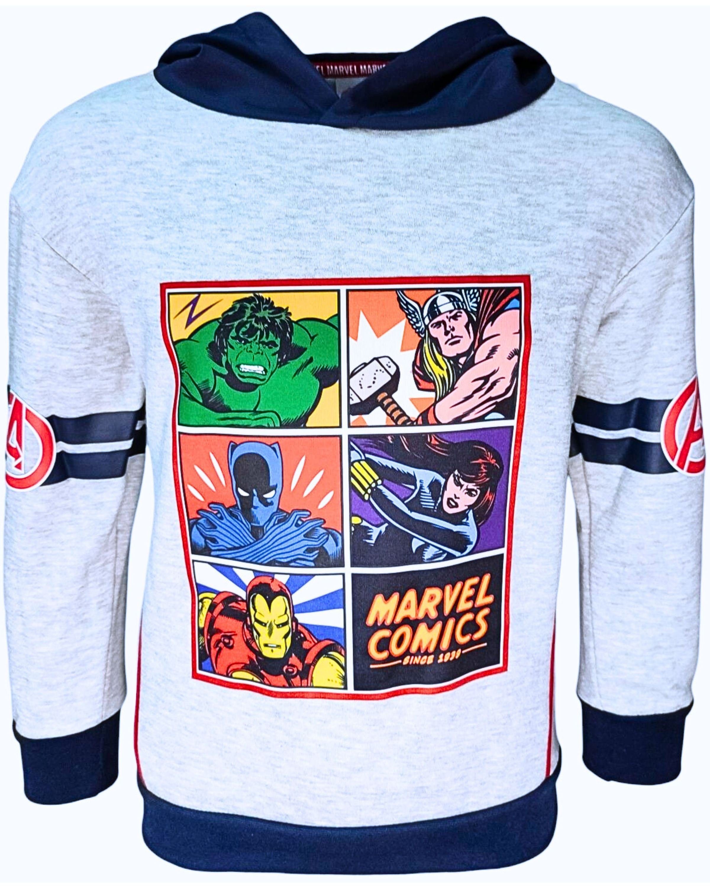 The AVENGERS Hoodie Marvel Jungen Kapuzenpullover - Retro Comic Stil