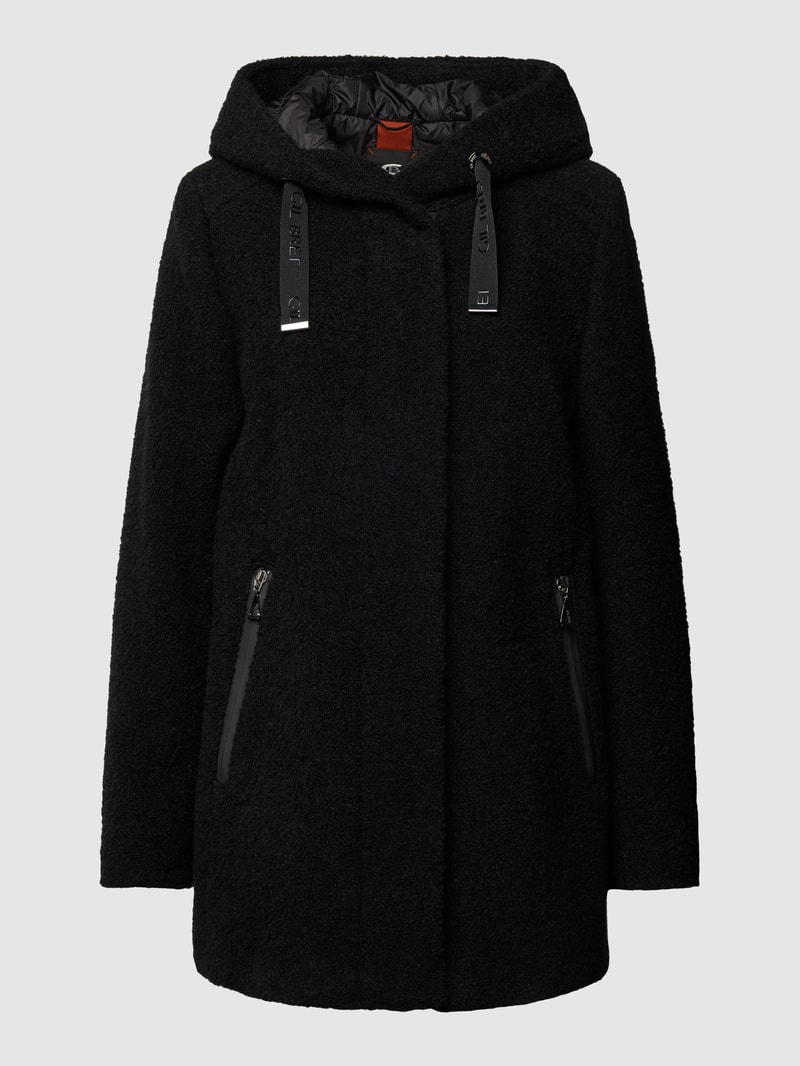 Kurzmantel mit Eingrifftaschen in schwarz