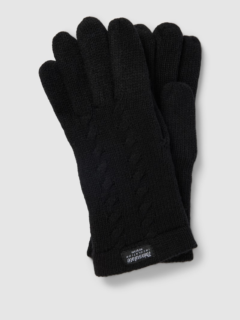 Handschuhe mit Label-Detail in schwarz