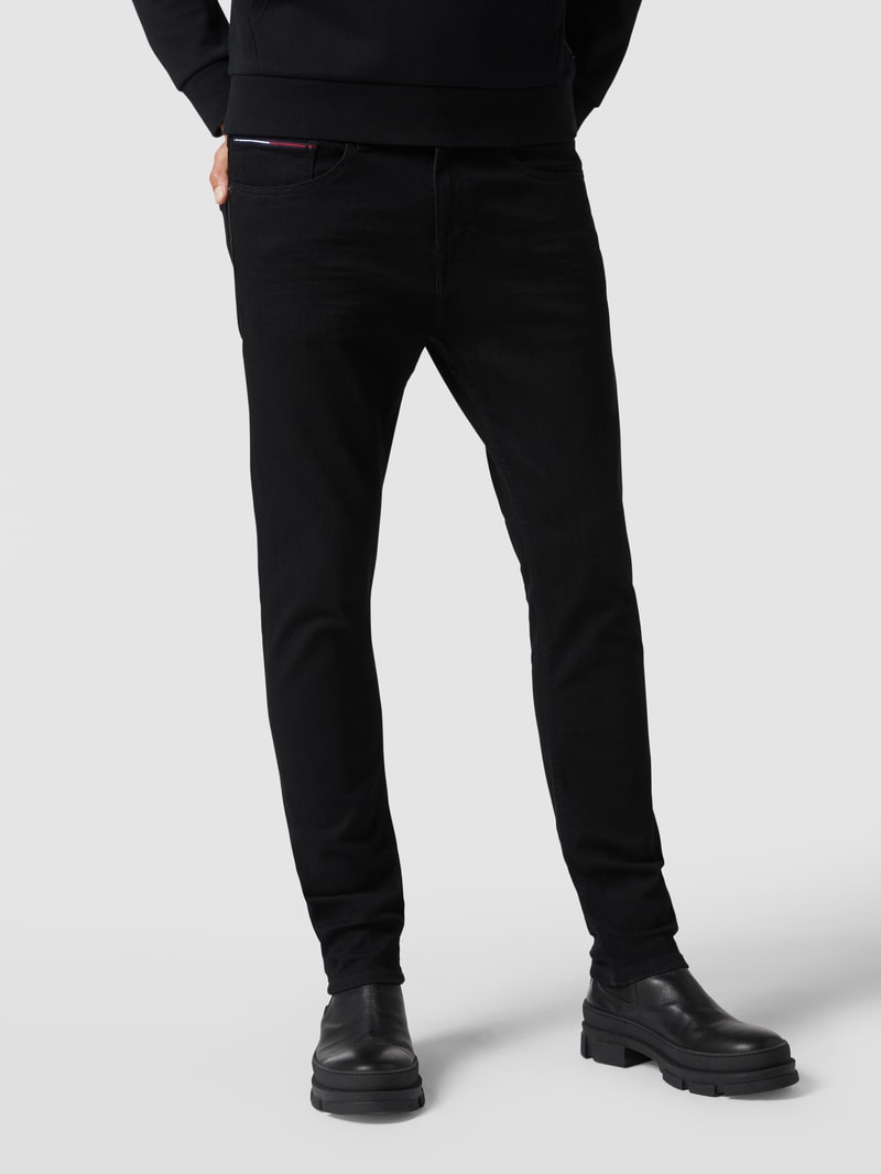 Slim Fit Jeans im 5-Pocket-Design Modell 'Austin' in schwarz