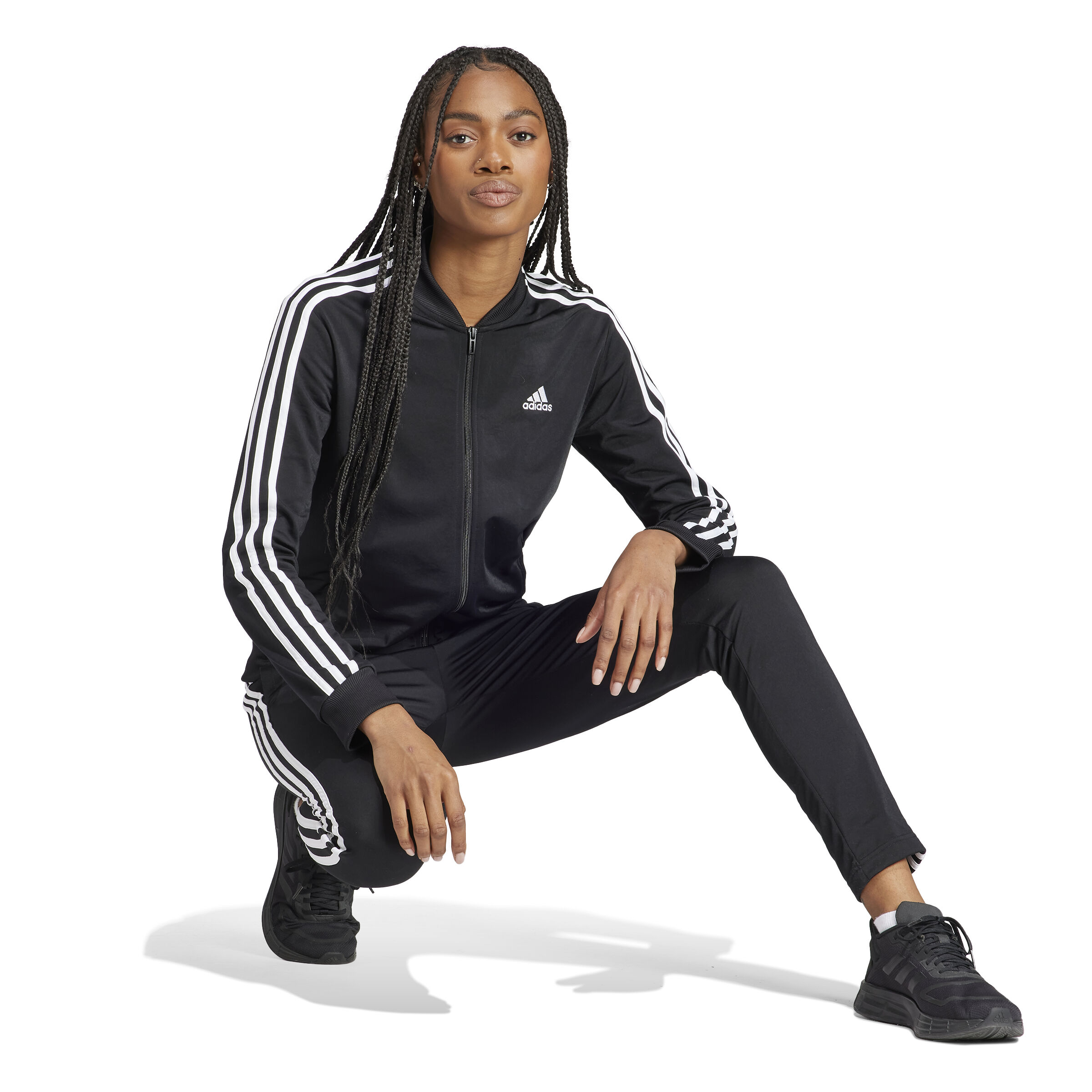 3 Stripes Trainingsanzug Damen - Schwarz, Weiß