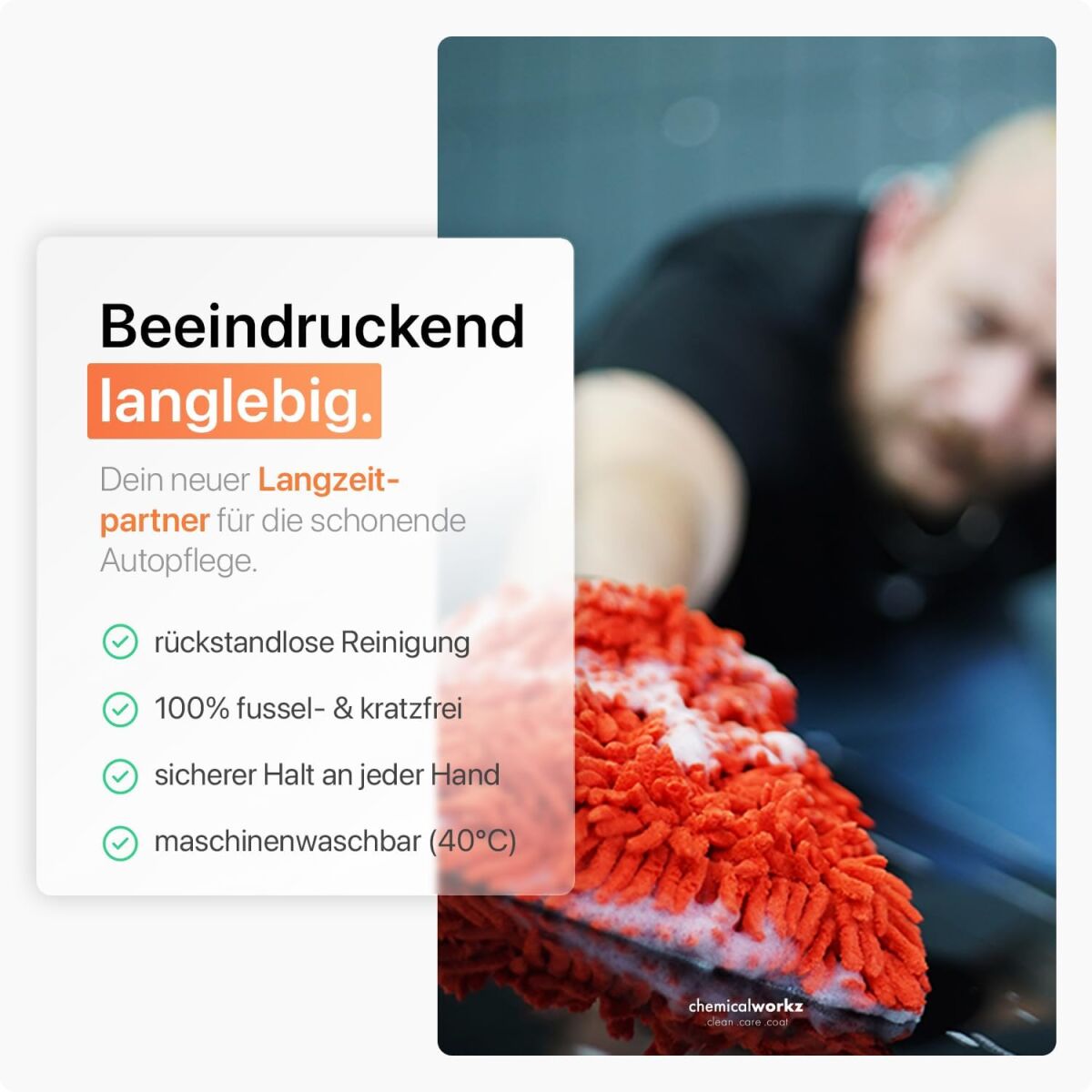 chemicalworkz Chenille Wash Mitt Orange