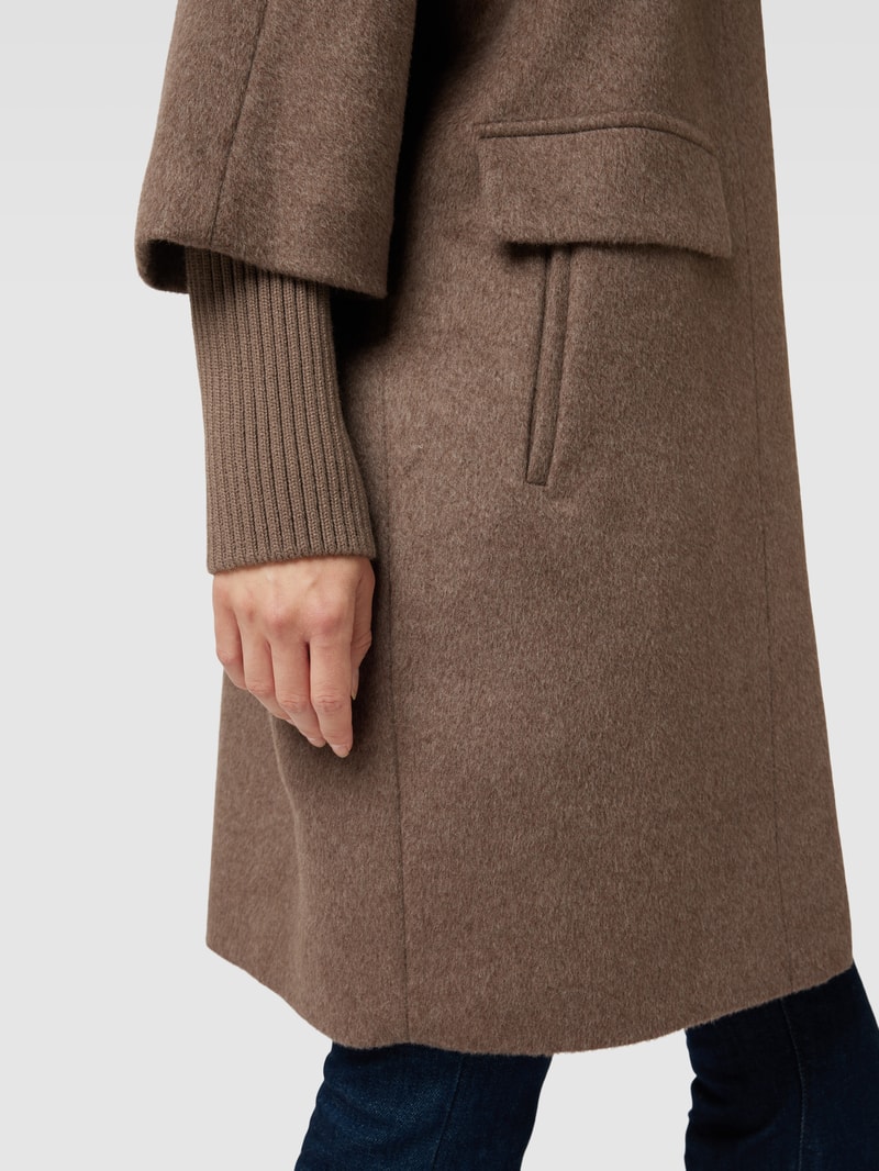 Mantel mit Stehkragen in taupe