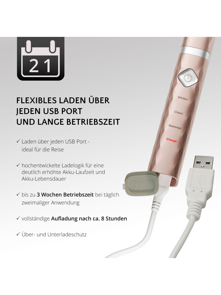 Ailoria FLASH TRAVEL USB-Schallzahnbürste in roségold günstig kaufen onesize