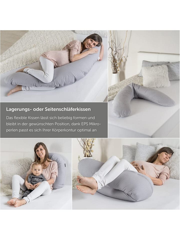 Theraline Stillkissen Dodo Pillow Premium 180 cm - Polka Dots in grau günstig kaufen onesize