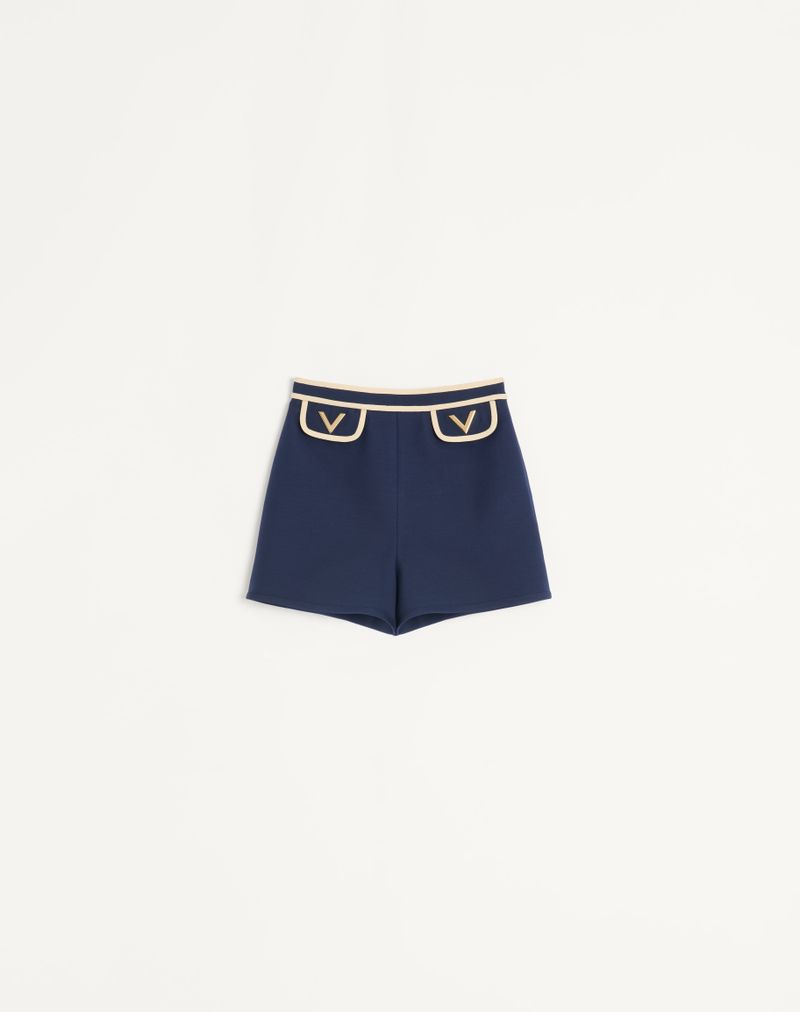 Shorts de crepe de alta costura