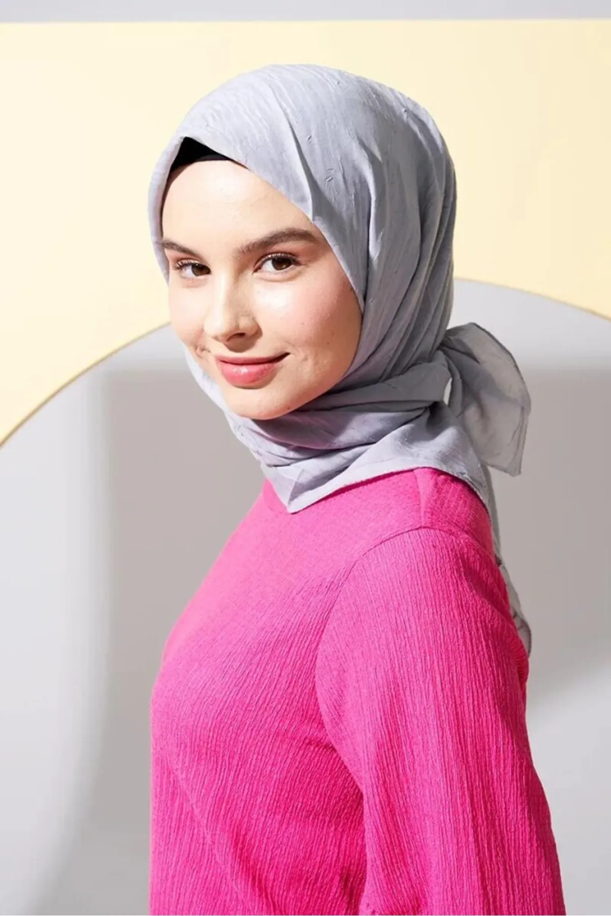 SOYTEMİZ  Hijab Damen-Schal aus Bio-Bambus, Grau