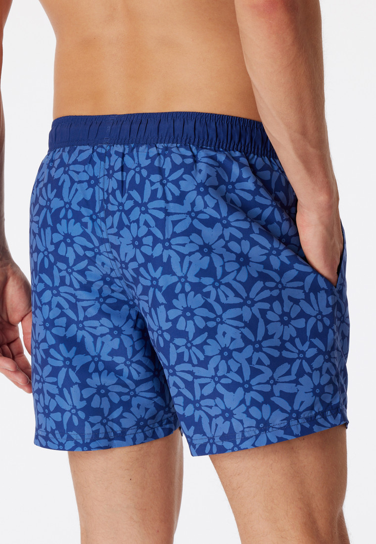 Badeshorts Webware Blumen gemustert navy - Casual Swim