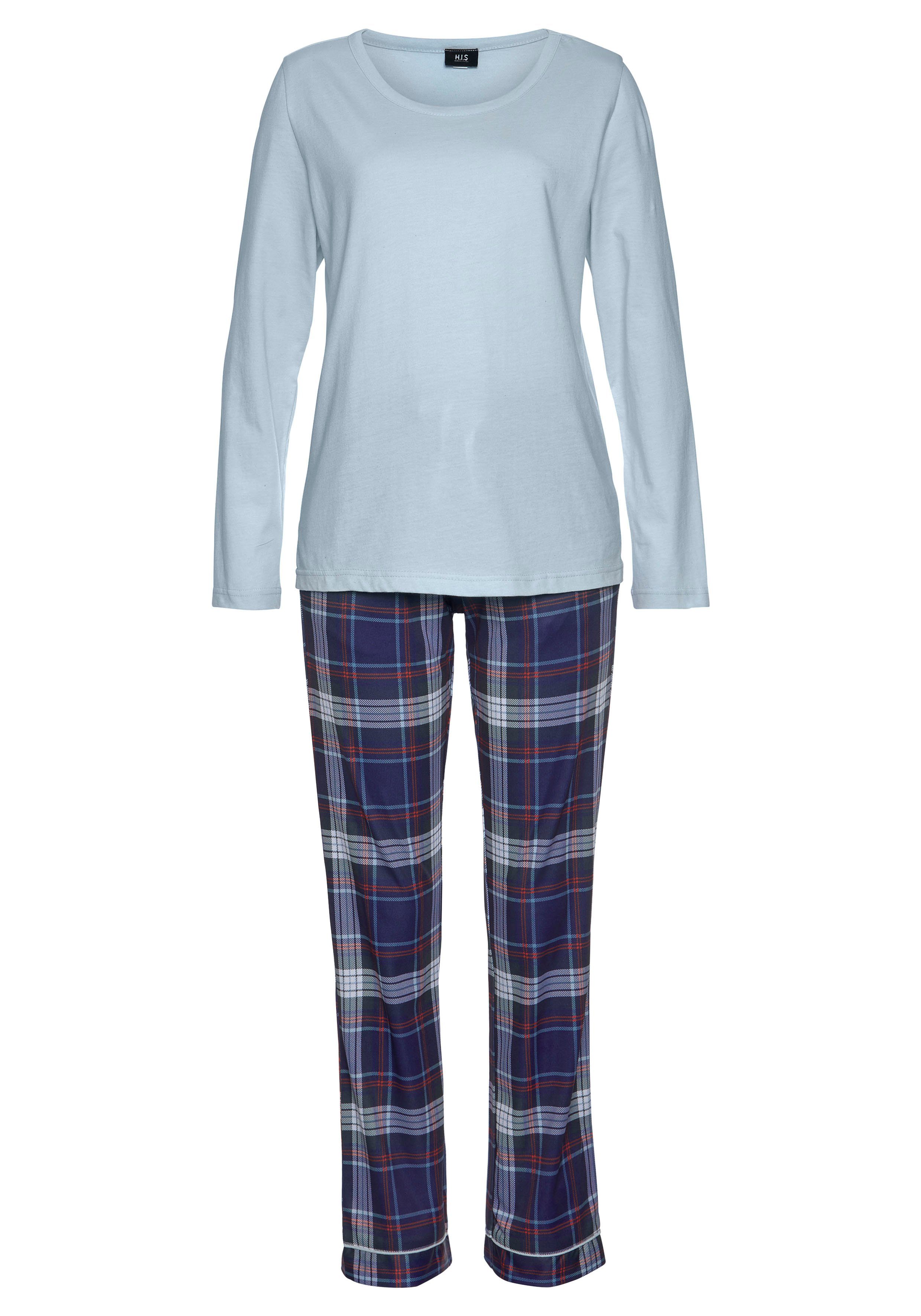 H.I.S Pyjama (2 tlg., 1 Stück) mit karierter Schlafhose