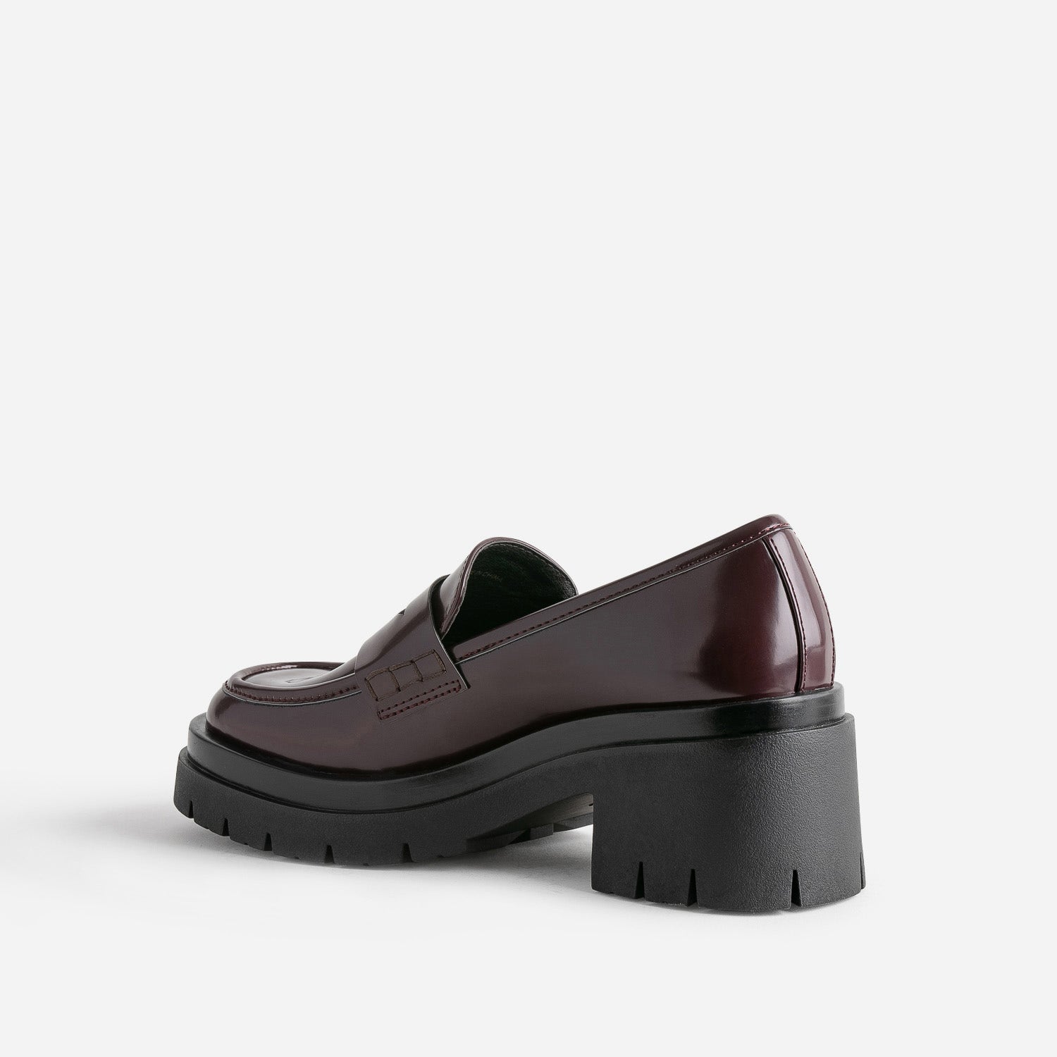 Mocassin TEXTO bordeaux à talon cranté