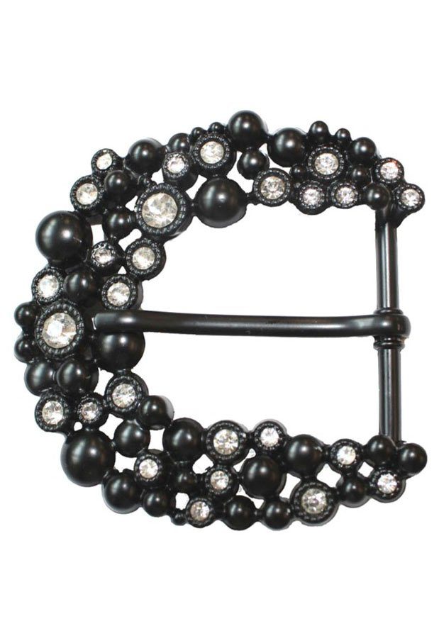 RETTUNGSRING by showroom 019° Gürtelschnalle Wechselschnalle Strass Dorn Schwarz