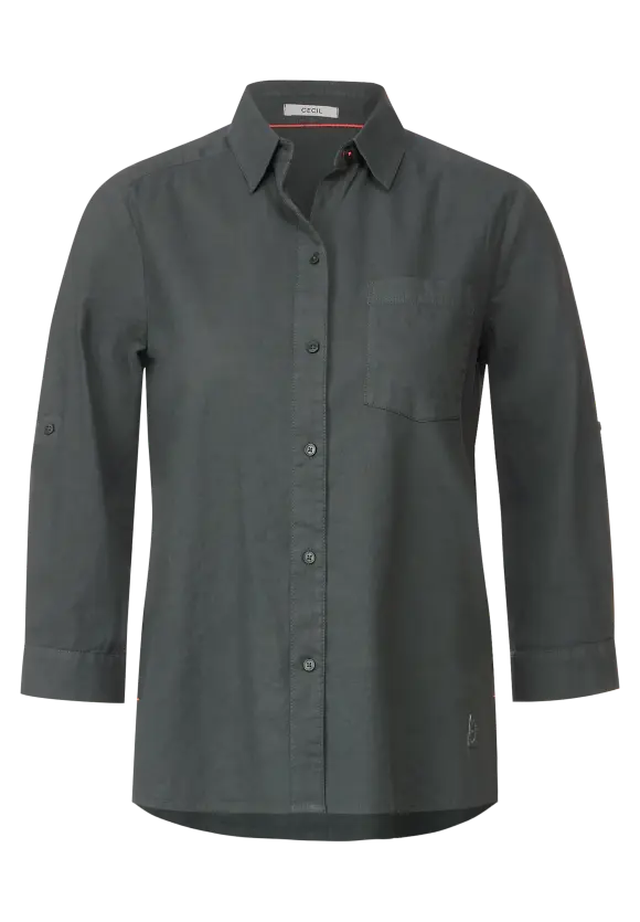 CECIL Unifarbene Leinenmix Bluse