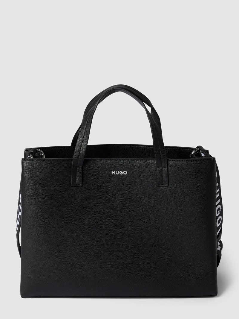 Handtasche mit Label-Details in schwarz