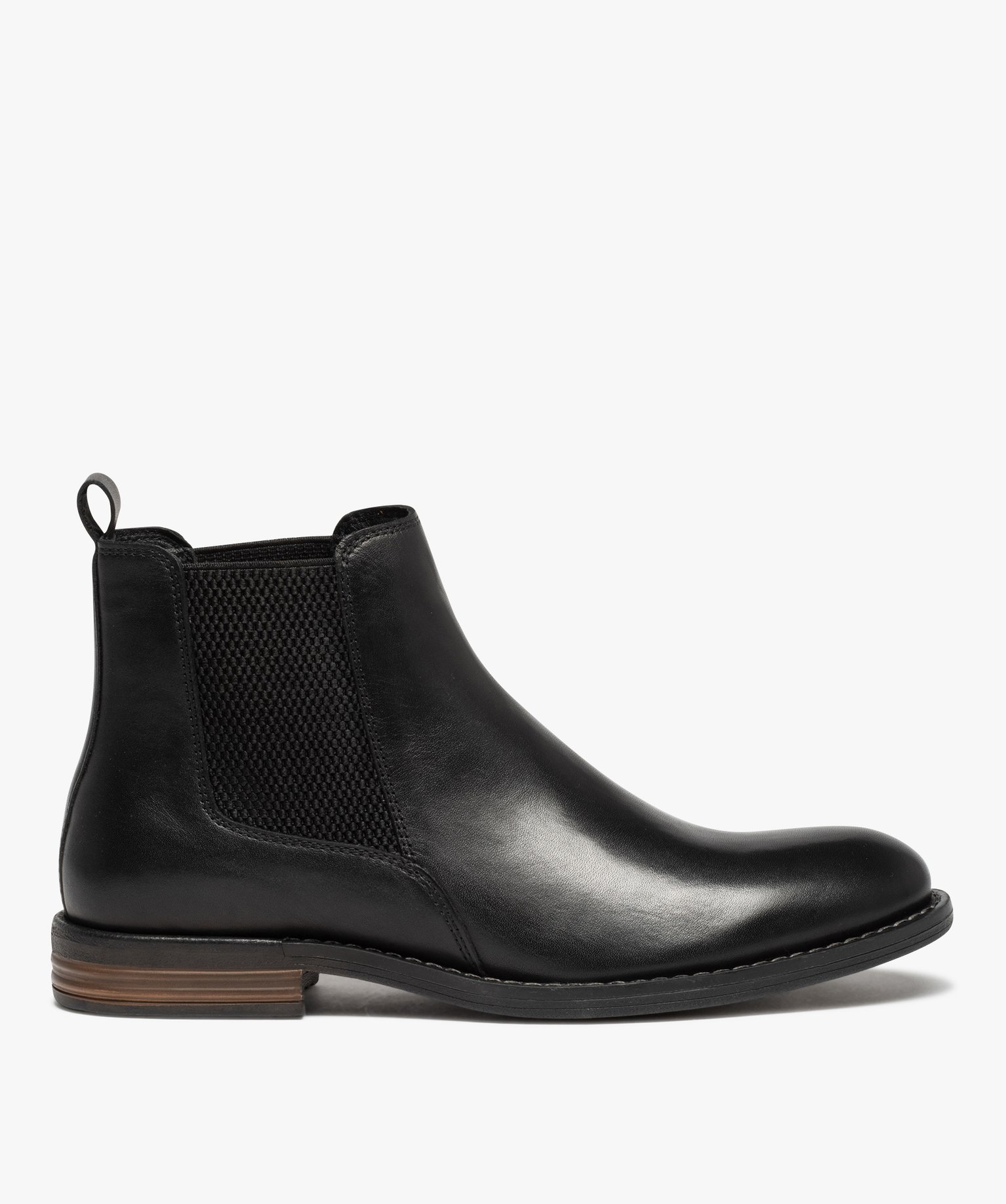Boots homme style Chelsea dessus cuir uni - Taneo noir | GEMO