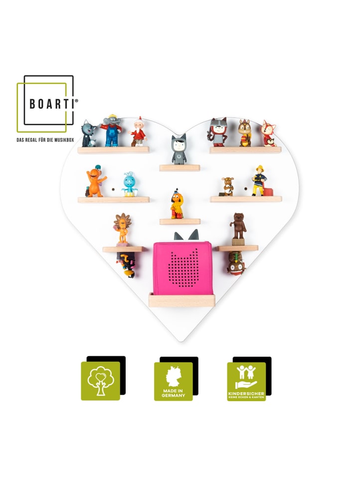 BOARTI Regal Holz Herz Kinder Toniebox Tonies Figuren in Weiß günstig kaufen onesize