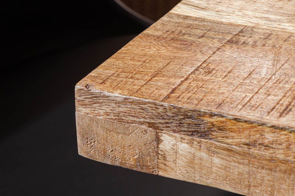 riess-ambiente Esstisch IRON CRAFT 120cm natur / schwarz (Einzelartikel, 1-St), Massivholz · Mangoholz · Eisen · Kufen-Gestell · Industrial Design