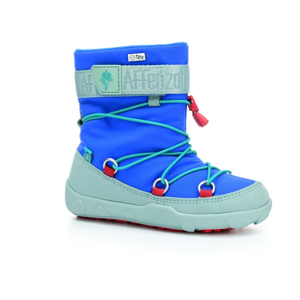 Affenzahn Schneestiefel Vegan Snowy Hai Blau Winterbarfußschuhe