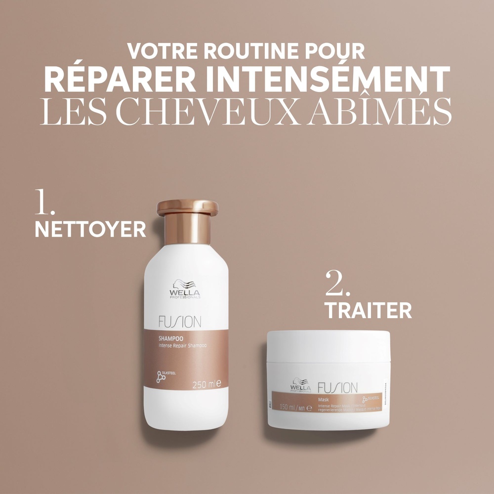 Wella Fusion Shampoing réparation intense pour cheveux abîmés et fragilisés Shampoing