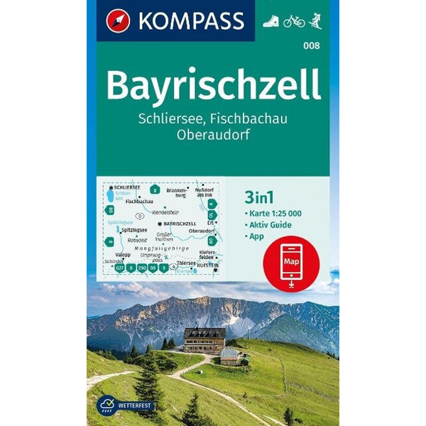 KOMPASS WANDERKARTE BAYRISCHZELL, SCHLIERSEE, FISCHBACHAU