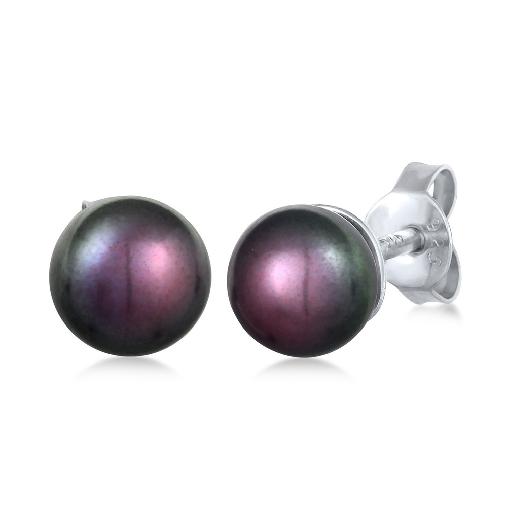 Nenalina Nenalina Boucles d'Oreilles Femmes clous d'oreilles Basique Rond avec perle de cu Boucles d'oreilles